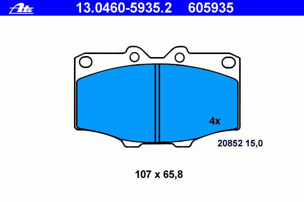 13.0460-5935.2 ATE sapatas do freio dianteiras de disco