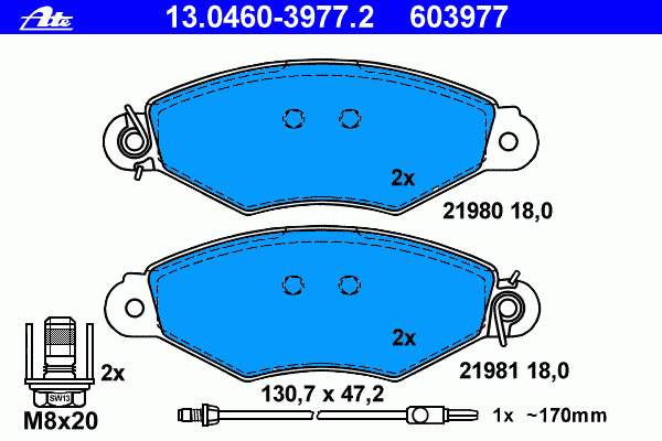 Sapatas do freio dianteiras de disco Renault Kangoo 1 KC0, KC1