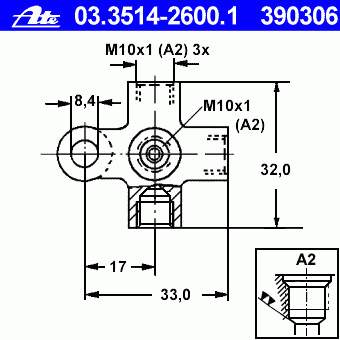 Тройник тормозных трубок VAG 2D0611755 цена, от 11.30 USD