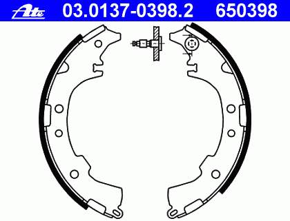 03.0137-0398.2 ATE sapatas do freio traseiras de tambor