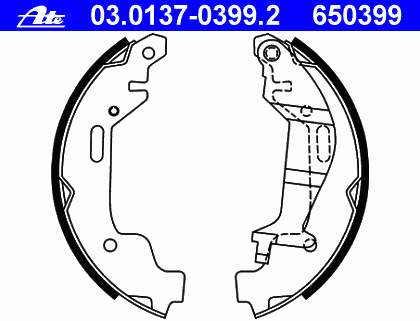 Sapatas do freio traseiras de tambor BSA207400 Open Parts