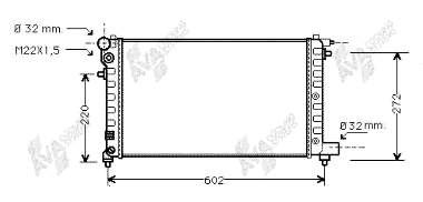 Radiador de esfriamento de motor Citroen Saxo S0, S1