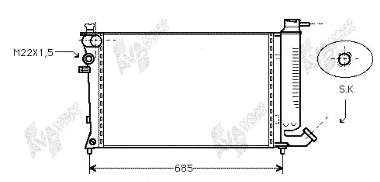 Radiador de esfriamento de motor 1331AX Peugeot/Citroen