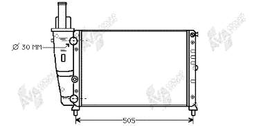 17002138 VAN Wezel radiador de esfriamento de motor