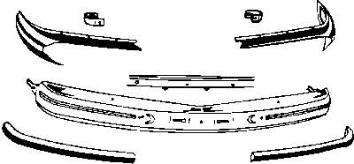Усилитель переднего бампера Mercedes E C123 (Мерседес-бенц Е)