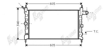 90411883 Opel radiador de esfriamento de motor