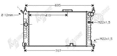 37002091 VAN Wezel radiador de esfriamento de motor