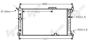 37002169 VAN Wezel radiador de esfriamento de motor