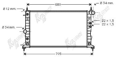 37002220 VAN Wezel radiador de esfriamento de motor