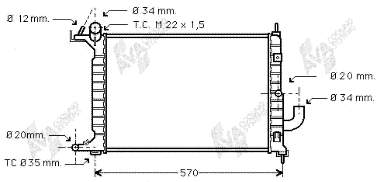 37002221 VAN Wezel radiador de esfriamento de motor