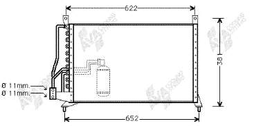 Радиатор охлаждения кондиционера AVA FP52K116AV