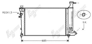 Radiador de esfriamento de motor 40002136 VAN Wezel