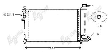 40002137 VAN Wezel radiador de esfriamento de motor