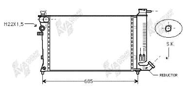 40002140 VAN Wezel radiador de esfriamento de motor