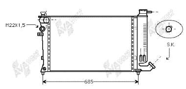 40002141 VAN Wezel radiador de esfriamento de motor