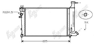 Radiador de esfriamento de motor 40002148 VAN Wezel