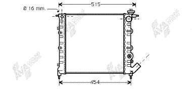 43002041 VAN Wezel radiador de esfriamento de motor