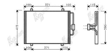 43005201 VAN Wezel radiador de aparelho de ar condicionado