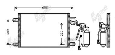 43005211 VAN Wezel radiador de aparelho de ar condicionado