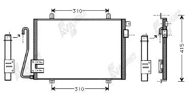 43005232 VAN Wezel radiador de aparelho de ar condicionado