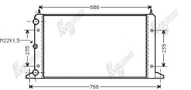 58002134 VAN Wezel radiador de esfriamento de motor