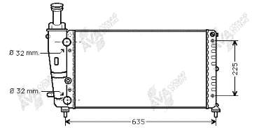 Radiador de esfriamento de motor 73002067 VAN Wezel