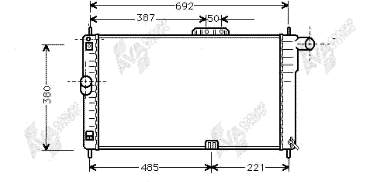 96143947 General Motors radiador de esfriamento de motor