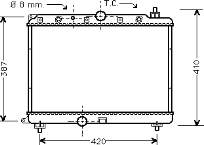 Radiador de esfriamento de motor 2002153 VAN Wezel