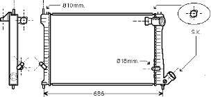 Radiador de esfriamento de motor 9002165 VAN Wezel