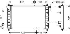 81002008 VAN Wezel radiador de esfriamento de motor