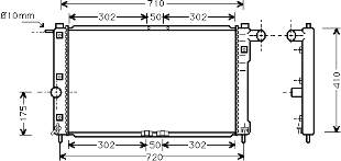 81002009 VAN Wezel radiador de esfriamento de motor