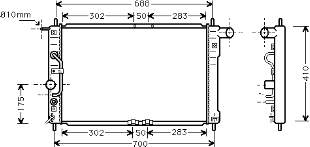 81002015 VAN Wezel radiador de esfriamento de motor