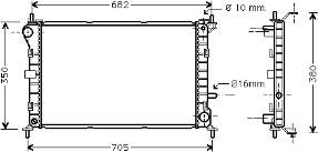 18002264 VAN Wezel radiador de esfriamento de motor