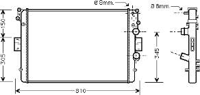 3052083X Polcar radiador de esfriamento de motor