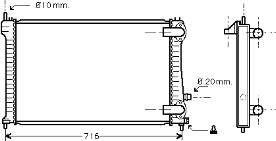 40002196 VAN Wezel radiador de esfriamento de motor