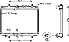 233208A9 Polcar radiador de esfriamento de motor