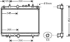 40002208 VAN Wezel radiador de esfriamento de motor