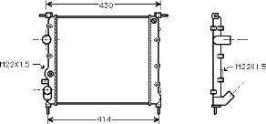 Radiador de esfriamento de motor para Renault Clio (SB0)