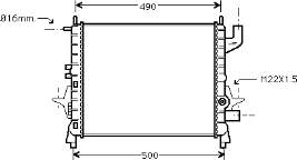 43002262 VAN Wezel radiador de esfriamento de motor