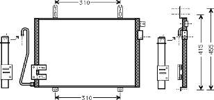 43005221 VAN Wezel radiador de aparelho de ar condicionado