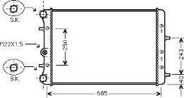 76002006 VAN Wezel radiador de esfriamento de motor