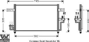 82005082 VAN Wezel radiador de aparelho de ar condicionado