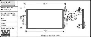 82005083 VAN Wezel radiador de aparelho de ar condicionado