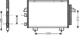 53005281 VAN Wezel radiador de aparelho de ar condicionado