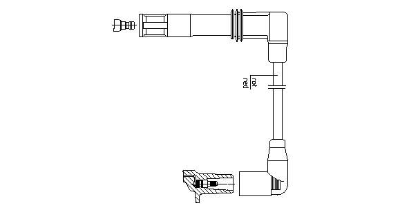 036905430L VAG fio de alta voltagem, cilindro no. 4