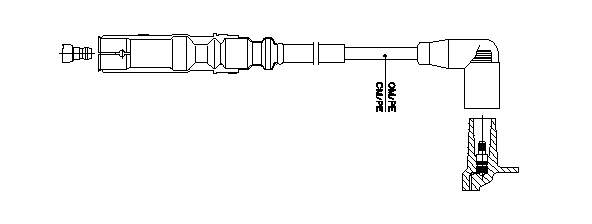 Fio de alta voltagem, cilindro No. 2 06B905433A VAG