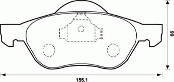 Передние тормозные колодки 573016B Jurid/Bendix