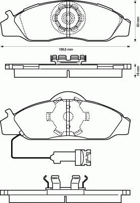 Передние тормозные колодки 572416B Jurid/Bendix