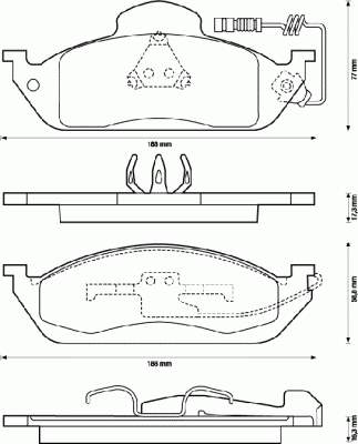 Передние тормозные колодки 573034B Jurid/Bendix