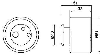 VKM12151 SKF rolo de reguladora de tensão da correia do mecanismo de distribuição de gás